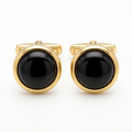 The Knightsbridge Gold-Plated Onyx Cufflinks