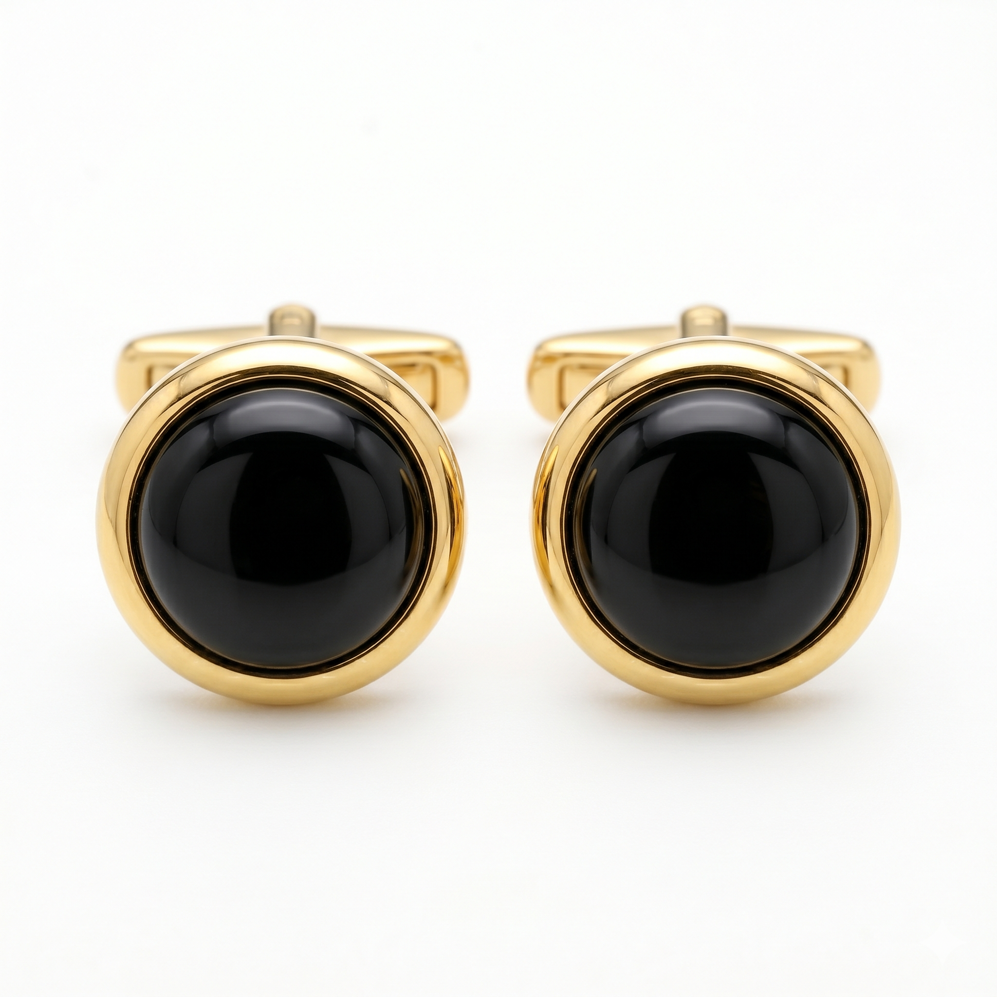The Knightsbridge Gold-Plated Onyx Cufflinks